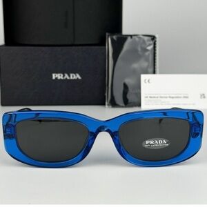 Prada PR14YS 18M5SO Sunglasses Crystal
Electric Blue Grey Rectangle Unisex